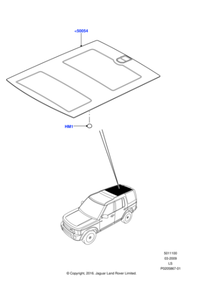 LR056228 - Land Rover Glass