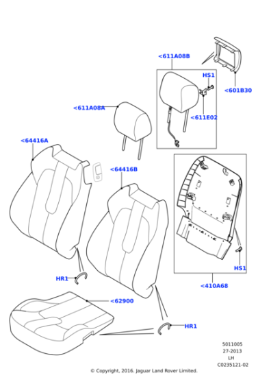 LR056760 - Land Rover Cover - Front Seat Cushion