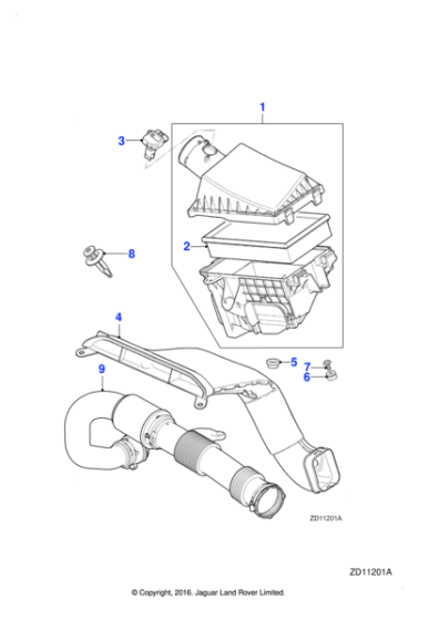 C2Z13678 - Jaguar Air intake tube