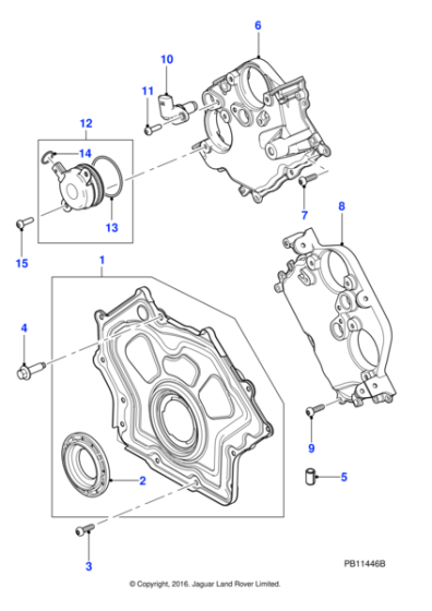 AJ812525 - Jaguar Timing cover