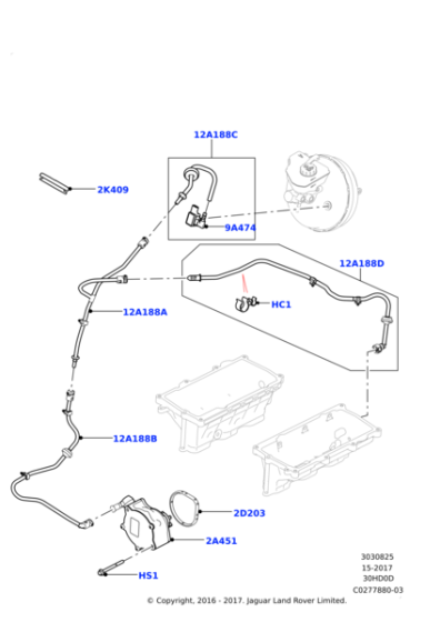 LR105216 - Land Rover Hose - Vacuum