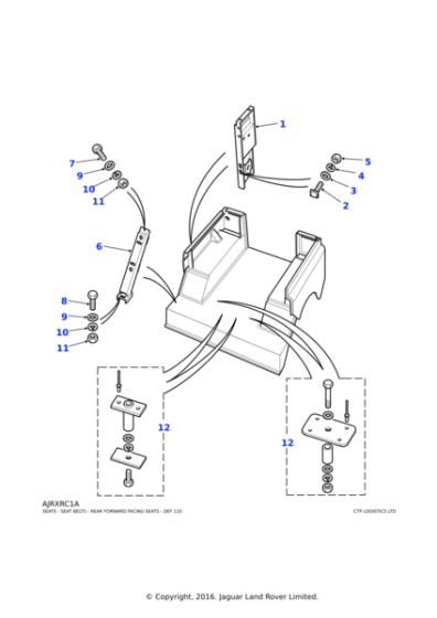 MXC3282 - Land Rover Bracket-rear seat belt anchorage