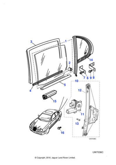 XR817294 - Jaguar Door waist seal