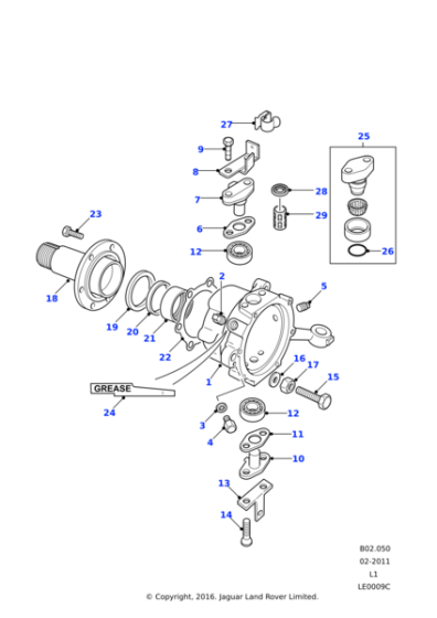 TAR100040 - Land Rover Kit-swivel pin-upper