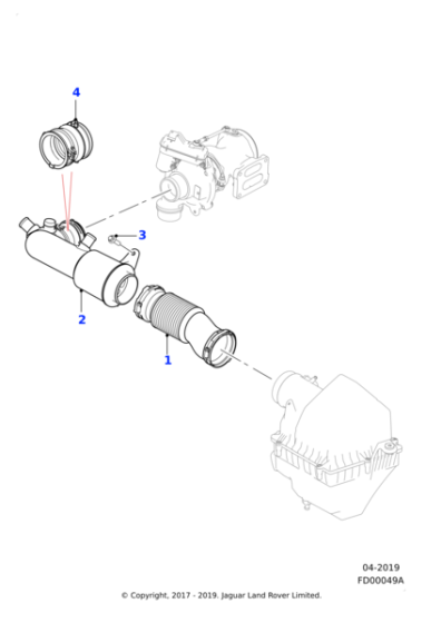 T2H9509 - Jaguar Air intake tube