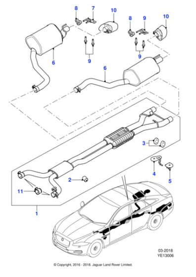 C2D20067 - Jaguar Intermediate exhaust pipe