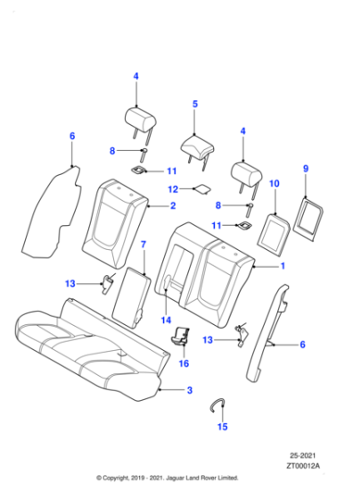 C2Z21831SEL - Jaguar Seat squab armrest