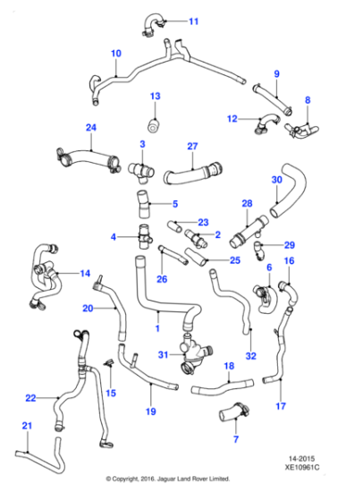 C2C29843 - Jaguar Water hose