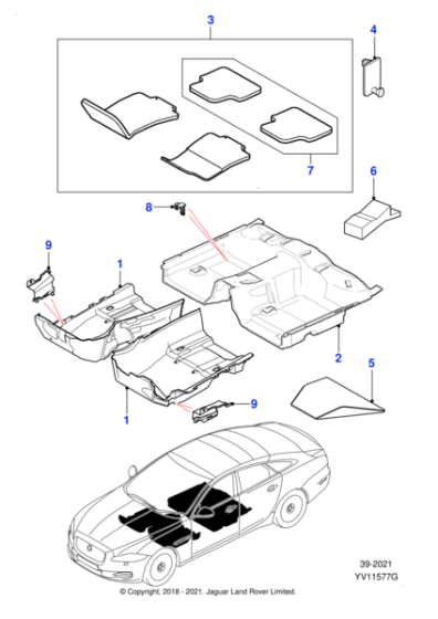 C2D17925AMT - Jaguar Floor carpet