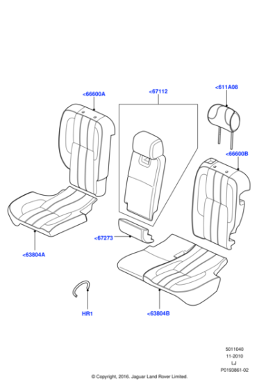 LR015721 - Land Rover Bolster - Rear Seat Cushion