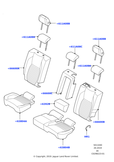 LR127882 - Land Rover Bolster - Rear Seat Back