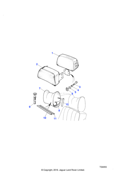 MUC2338LG - Land Rover Escutcheon-headrest