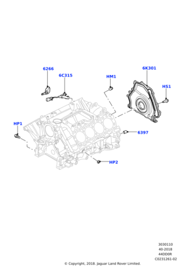 LR021956 - Land Rover Sensor - Crankshaft Position - Cps