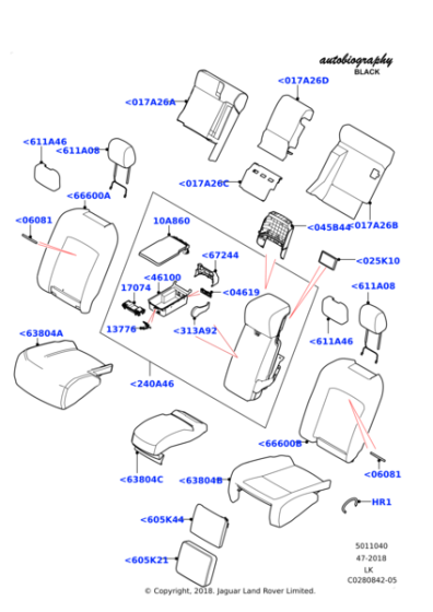 LR123424 - Land Rover CONSOLE - DEPLOYABLE ARMREST