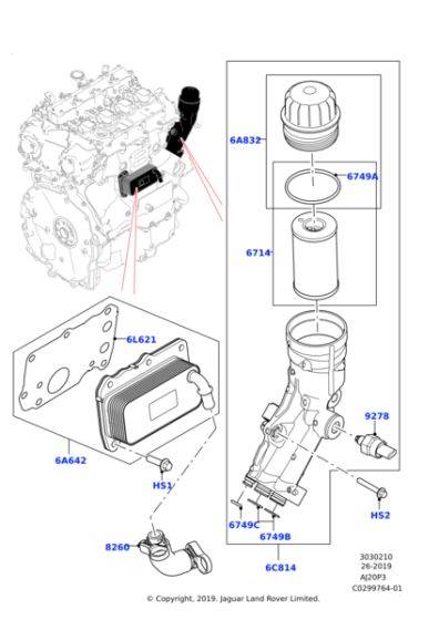 LR125378 - Land Rover Oil Cooler