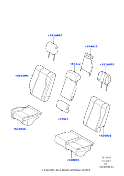 LR050663 - Land Rover Cover - Seat Back