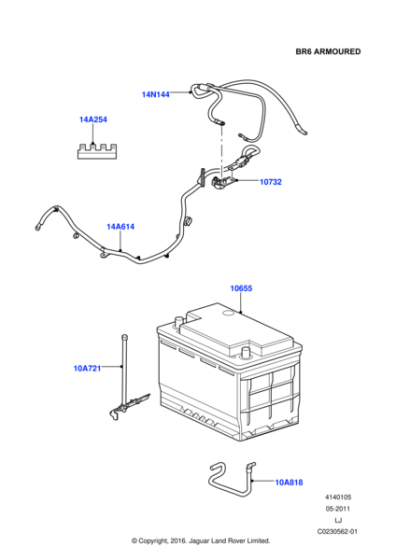 YJF500140 - Land Rover Support - Battery Tray