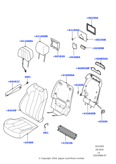 LR053115 - Land Rover Cover - Seat Back