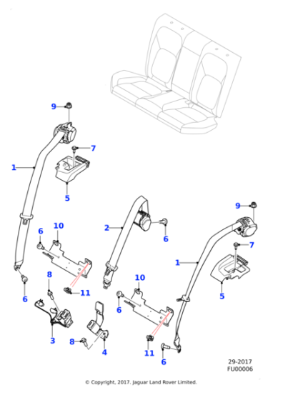 T2H32144AMT - Jaguar Seatbelt