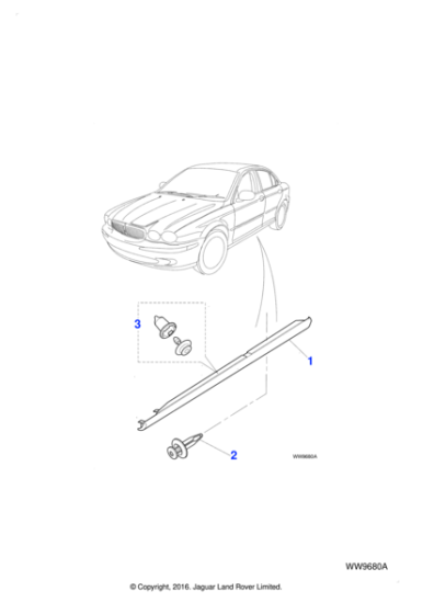 C2S1144XXX - Jaguar Body side moulding