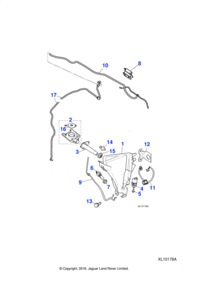 C2C33521 - Jaguar Screenwash reservoir