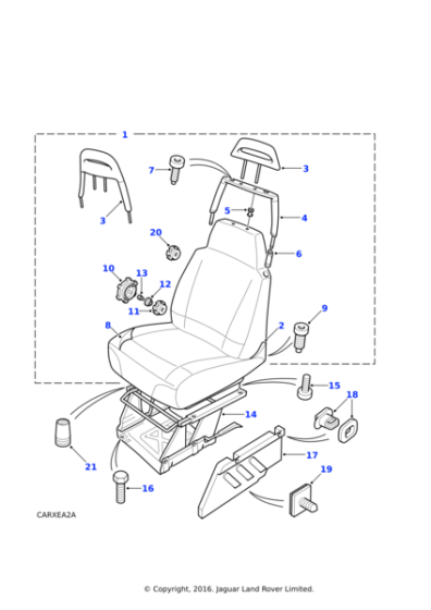 MXC6310LNF - Land Rover Frame assembly-manual front seat