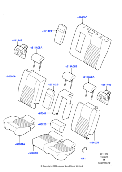 LR138199 - Land Rover Cover - Seat Cushion