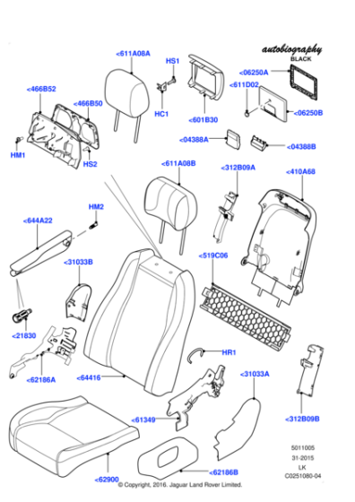 LR136822 - Land Rover Cover - Front Seat Cushion