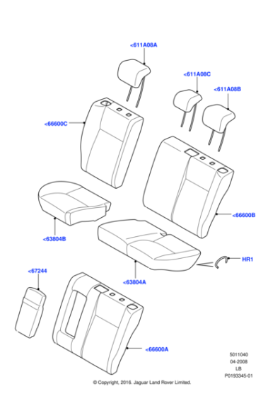 LR019799 - Land Rover Cover - Seat Back