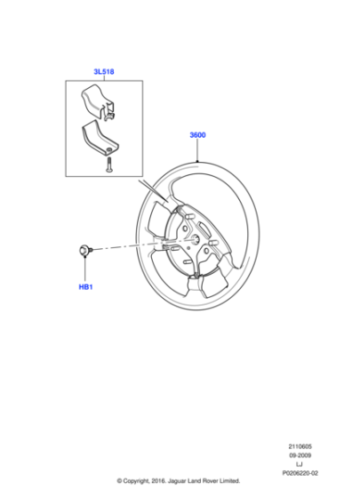 LR018365 - Land Rover Wheel - Steering