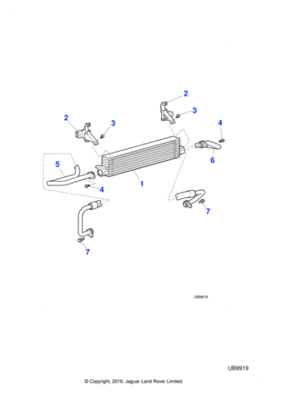 XR843462 - Jaguar Oil cooler hose