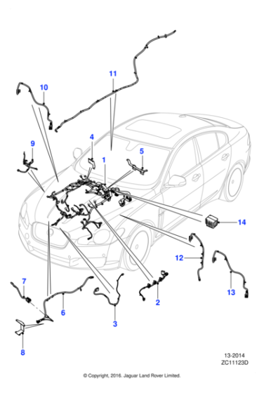 C2Z2095 - Jaguar Starter motor harness