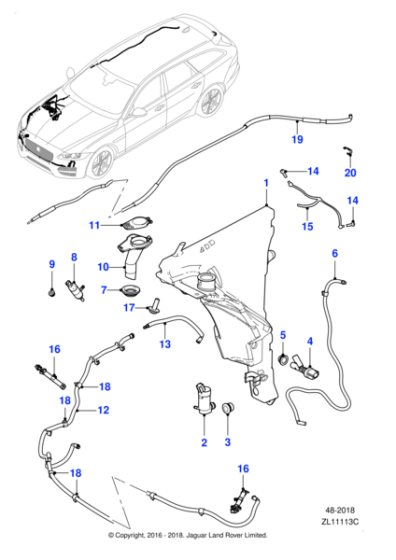 C2Z16957 - Jaguar Screenwash reservoir