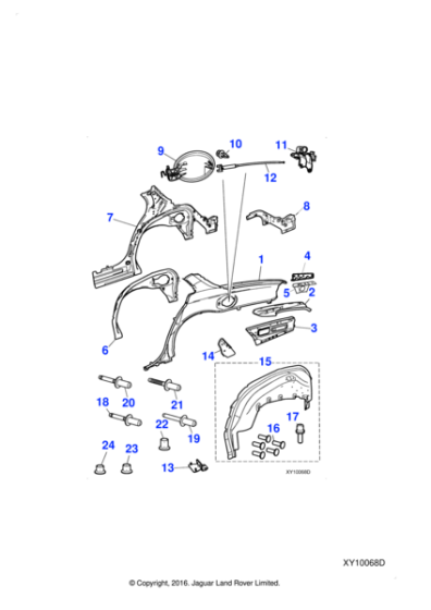 C2C7467 - Jaguar Fender panel