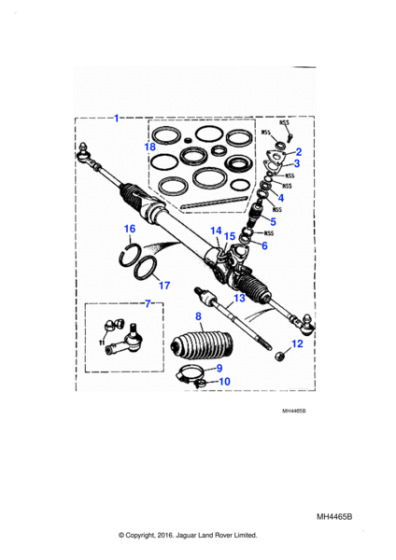 MMA3890BAE - Jaguar Steering rack and pinion