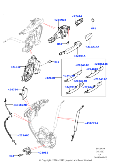 LR054965 - Land Rover Cap - Door Locking Mechanism