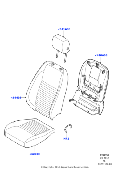 LR126848 - Land Rover Cover - Front Seat Cushion