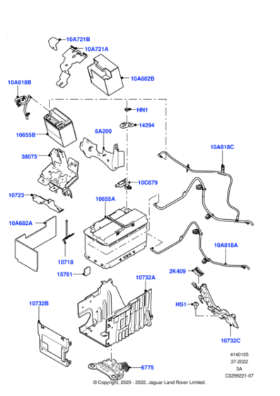 LR135299 - Land Rover Bracket - Battery Hold Down