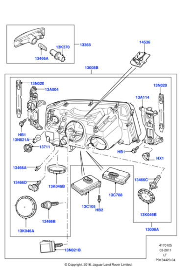 XBC502160LZN - Land Rover Headlamp