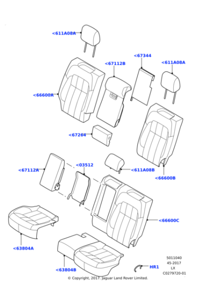 LR098870 - Land Rover Cover - Seat Cushion