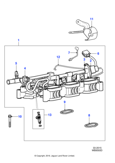 XR849775 - Jaguar Fuel injector harness