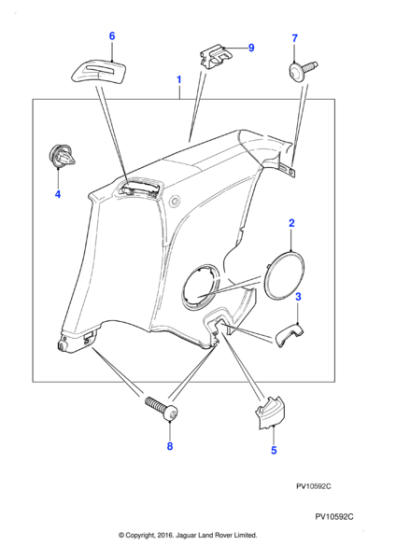 C2P9160LEG - Jaguar Quarter casing