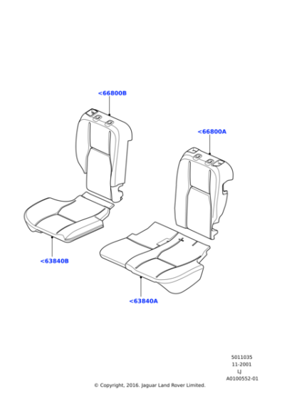 HVA000220 - Land Rover Pad - Rear Seat Back