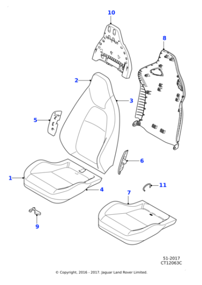 T2R16954LAA - Jaguar Squab cover