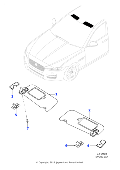 T2H4259PVJ - Jaguar Sunvisor