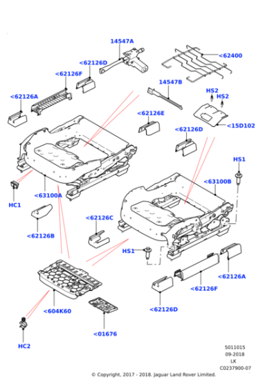 LR039466 - Land Rover Cover - Seat Track