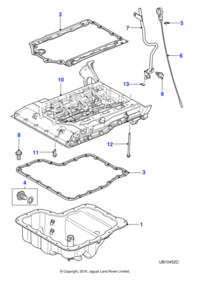 JDE1098 - Jaguar Sump gasket