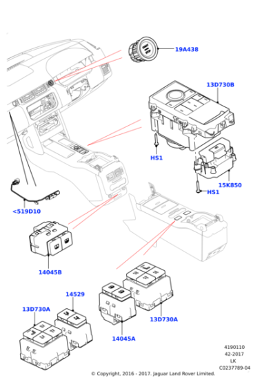 LR052074 - Land Rover Switch