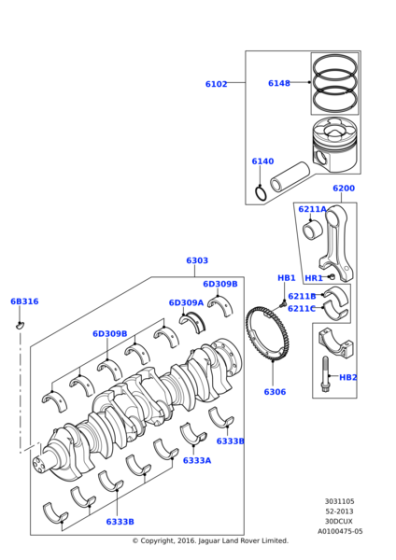 LEB000130 - Land Rover Bearing - Crankshaft Main