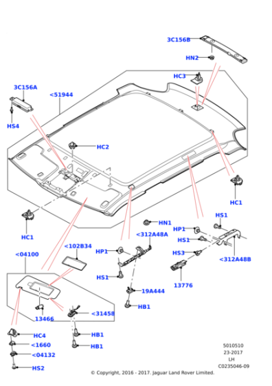 LR032641 - Land Rover Sunvisor